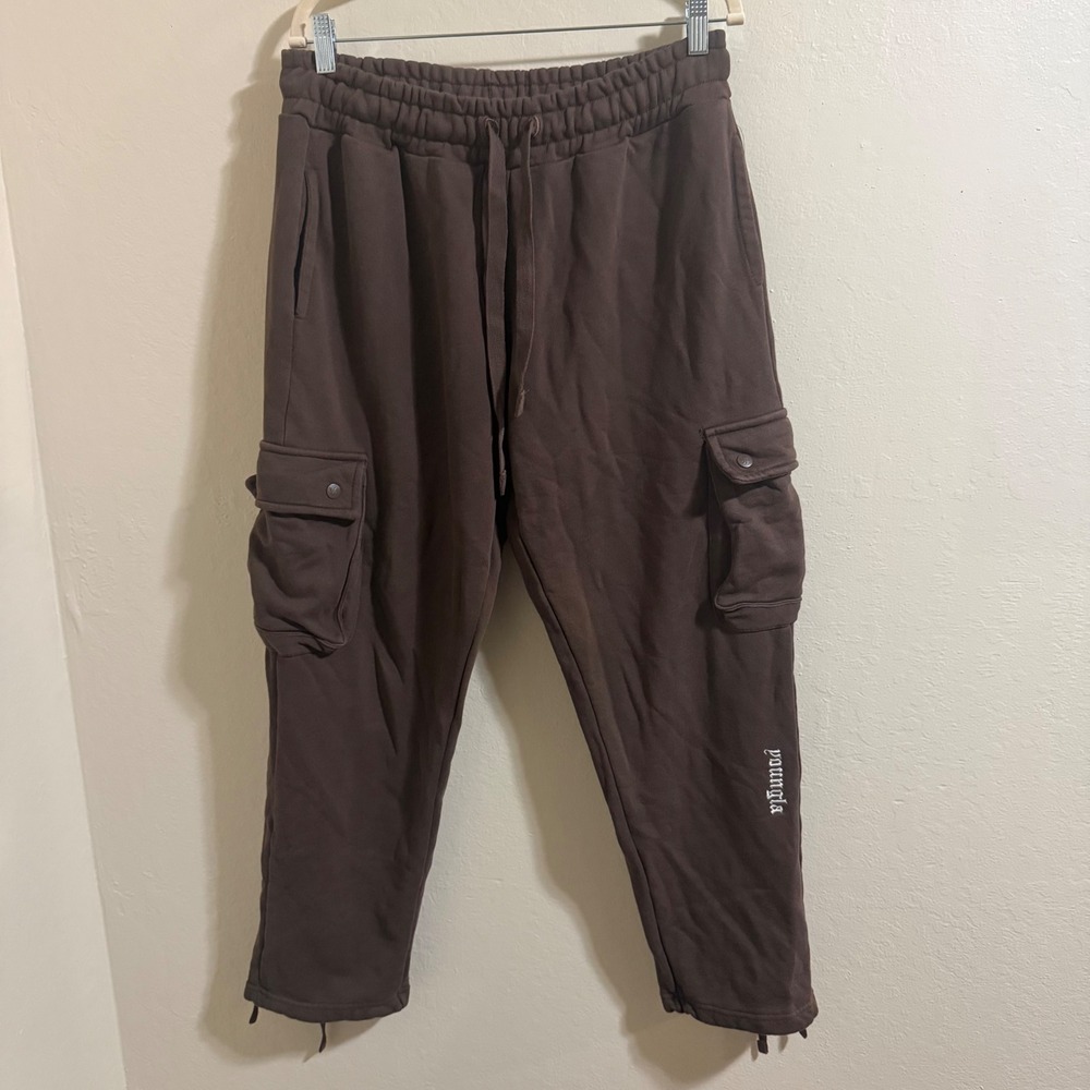 YoungLA 224 Rambo Joggers 2.0 Cargo Sweatpants Men Large Brown Good Preowned - Picture 2 of 7
